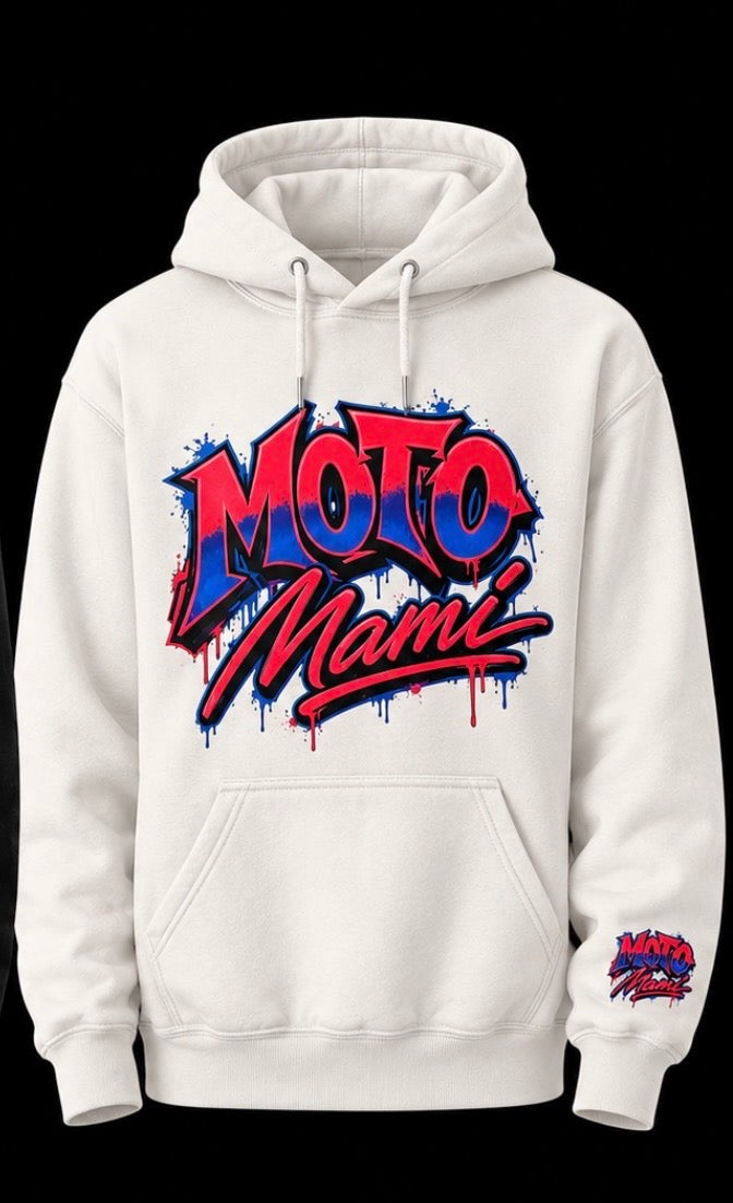 Moto Mami "Graffiti" Hoodie - White